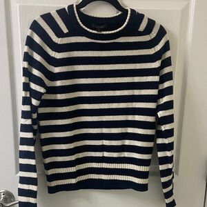 J. Crew Navy and Cream Striped Sweater
